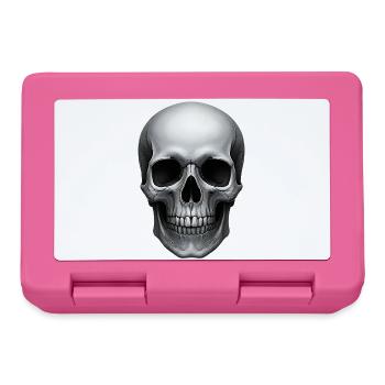 Totenkopf Skull Realistisches Tattoo Style Design - Brotdose - Pink - Vorne
