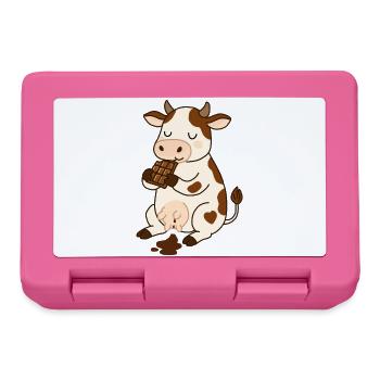 Vache en chocolat - Boîte à goûter - rose - Devant