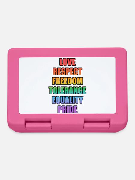 Bedeutung der Regenbogenflagge von Gay Pride - Brotdose - Pink