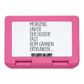 Leben Am Limit Dusche Gaehnen Shirt - Brotdose - Pink - Vorne