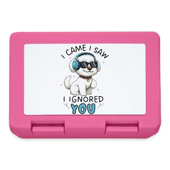 Cartoon Maltese I Came I Saw I Ignored You - Lunchbox - pink - Front
