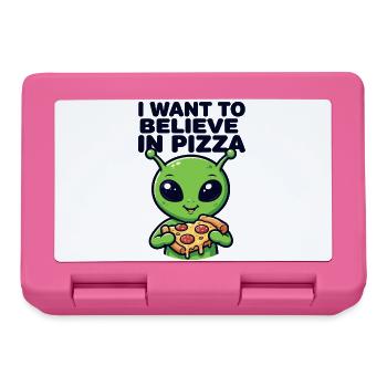 I Want To Believe In Pizza Alien - Brotdose - Pink - Vorne