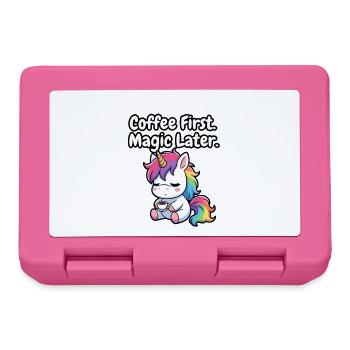 Coffee First, Magic Later Unicorn - Lunchbox - pink - Front
