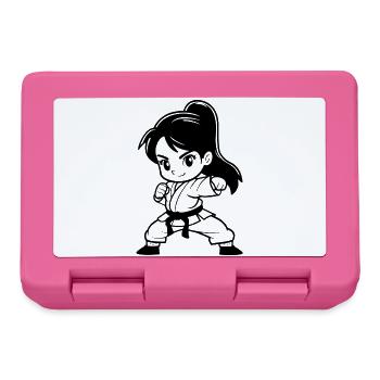 Karate Mädchen Comic Look - Brotdose - Pink - Vorne