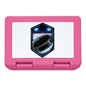 Eishockey Puck im Stadion Neon - Brotdose - Pink - Vorne
