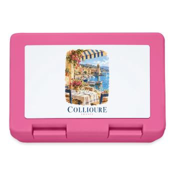 Collioure Seaside Cafe Dreams in Frankreich - Brotdose - Pink - Vorne