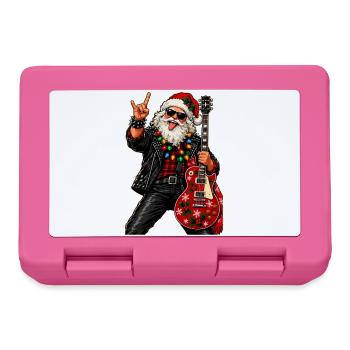 Santa Rock Weihnachtsgitarre - Brotdose - Pink - Vorne