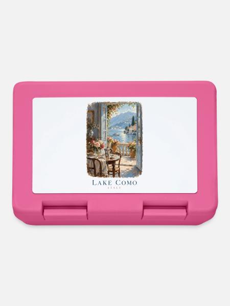 Der Comer See durch ein offenes Fenster - Brotdose - Pink