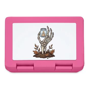 Skeletthand mit brennendem Licht - Brotdose - Pink - Vorne