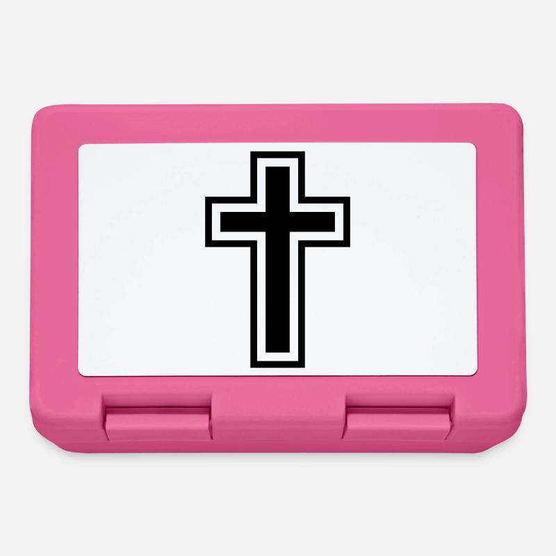 Christliches Kreuz - Brotdose - Pink