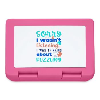Hobby Puzzler Funny Quote Jigsaw Puzzling - Lunchbox - pink - Front