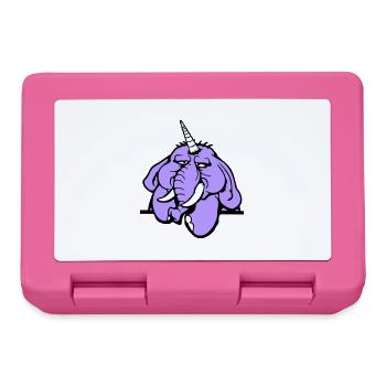 Unicorn, elephant, bad-tempered, angry, sad - Lunchbox - pink - Front