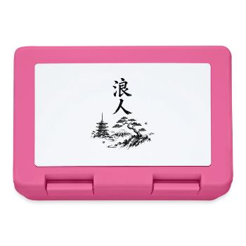 Ronin in Tintenstil – Japanische Landschaft - Brotdose - Pink - Vorne