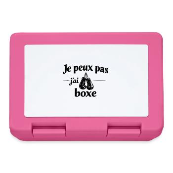 Je peux pas j’ai boxe – Humour sport passion ring - Boîte à goûter - rose - Devant