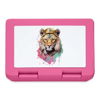 cooler Löwe - Brotdose - Pink - Vorne