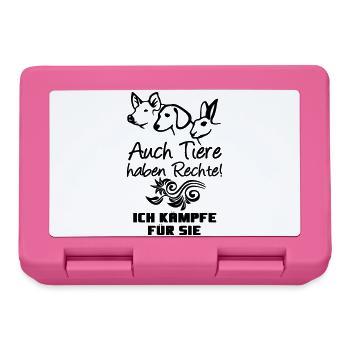 Tiere Tier Rechte Tierschutz vegan Geschenk - Brotdose - Pink - Vorne