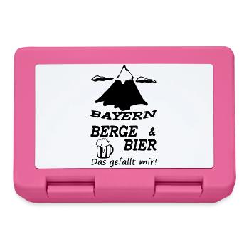 Bayern, Berge und Bier Geschenk - Brotdose - Pink - Vorne