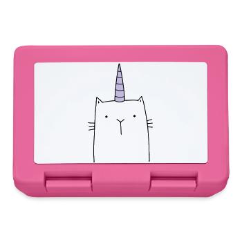Cadeau mignon chat licorne - Boîte à goûter - rose - Devant