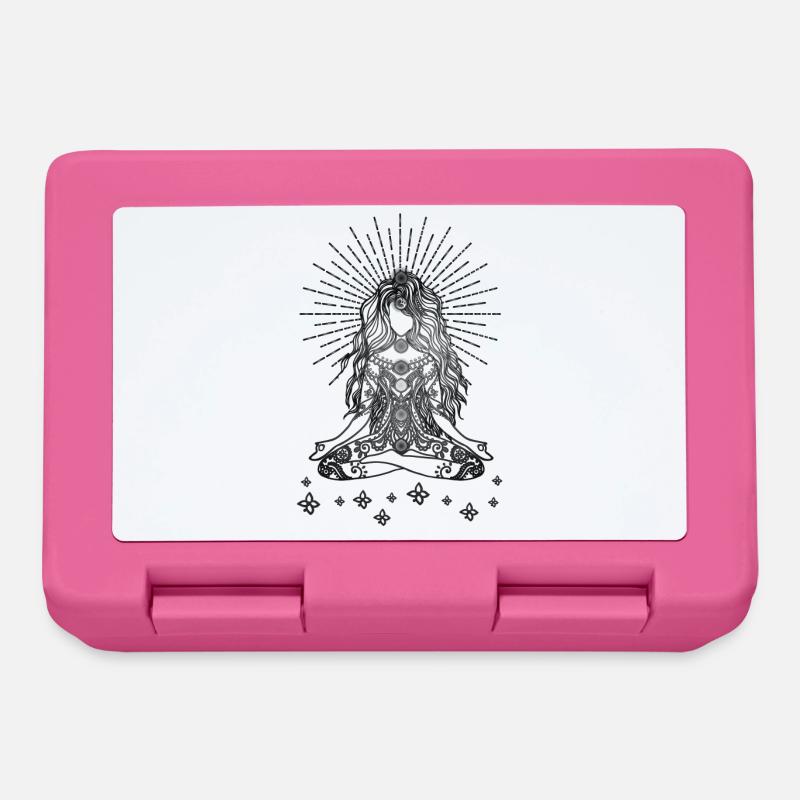 Boho Yoga Mädel Happy Life - Brotdose - Pink