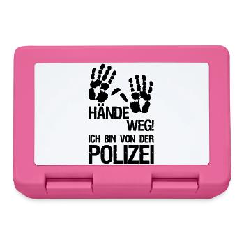 Hände weg Polizei Polizist Beruf Geschenk Spruch - Brotdose - Pink - Vorne
