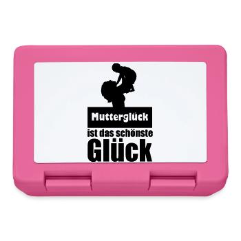 Mutterglück Mutter Muttertag Geburt Geschenk - Brotdose - Pink - Vorne