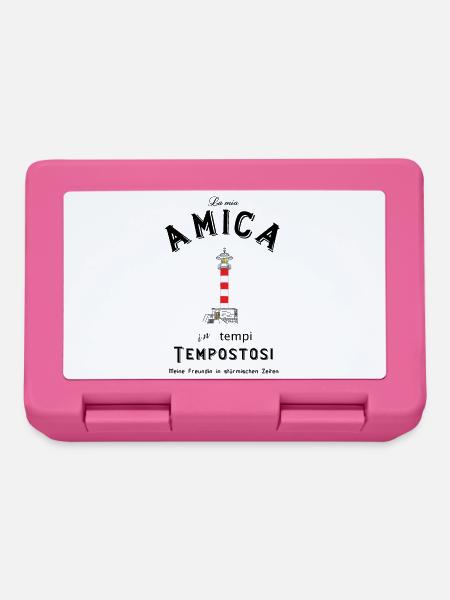 Meine Freundin auf Italienisch/ Deutsch - Brotdose - Pink