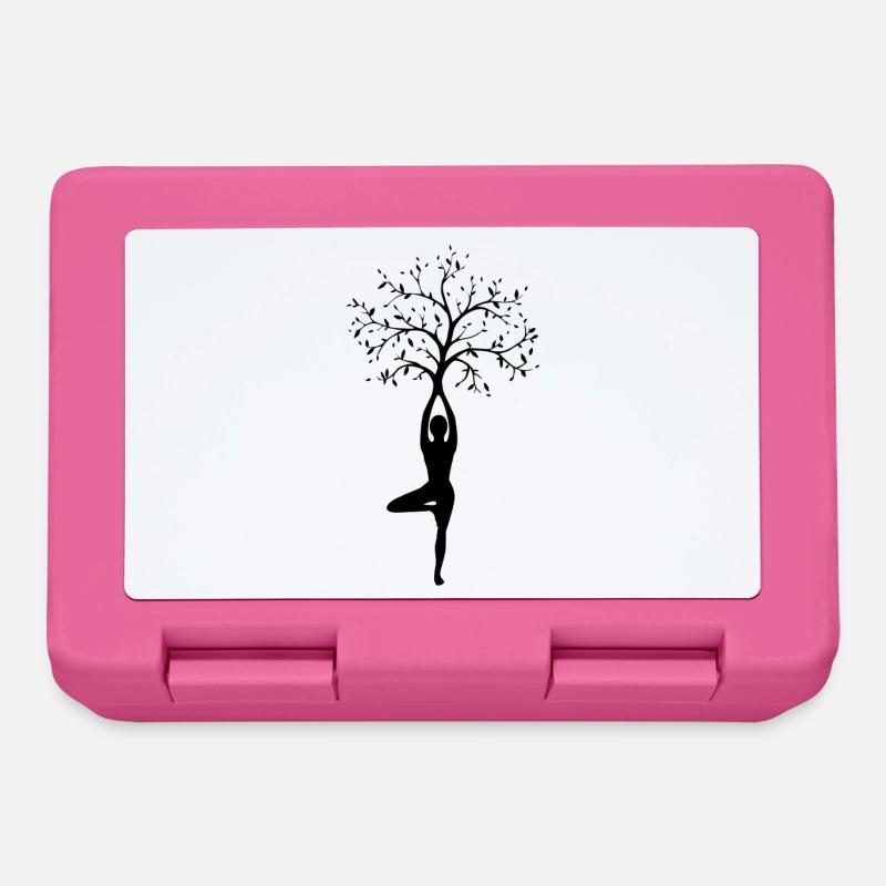 Yoga en silhouette de la posture de l’arbre - Boîte à goûter - rose