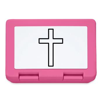 Croix Jésus Dieu religion dessin crucifix mort - Boîte à goûter - rose - Devant
