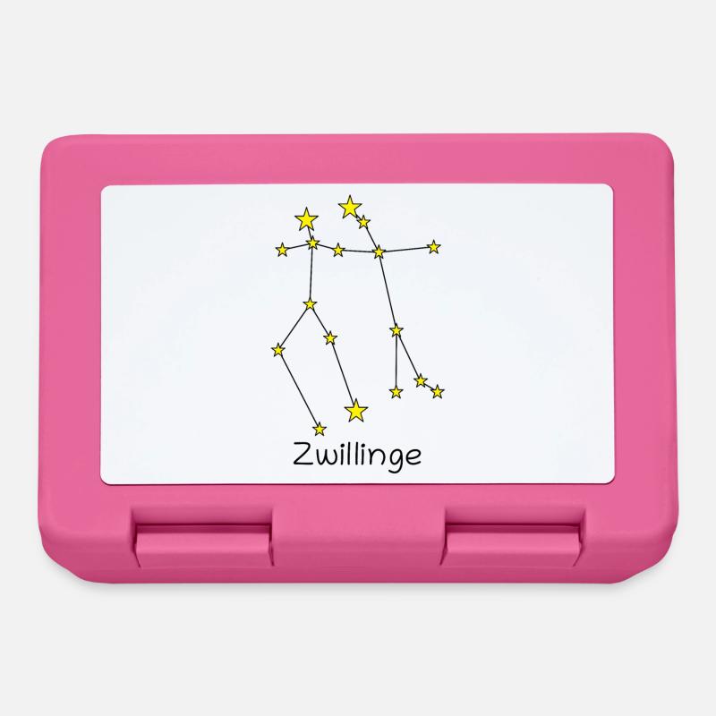 Sternzeichen Zwillinge - Brotdose - Pink