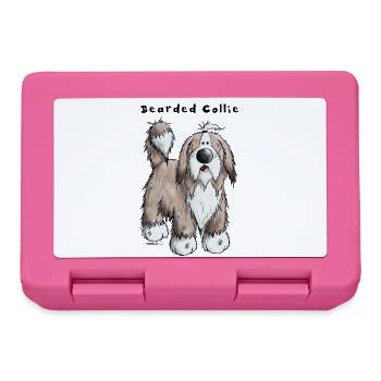 Hier ist der Bearded Collie - Brotdose - Pink - Vorne