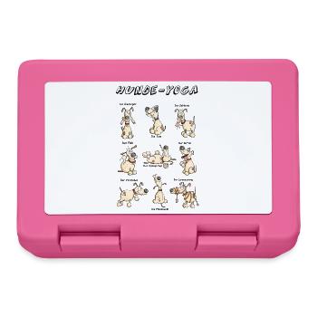 Hunde Yoga - Brotdose - Pink - Vorne