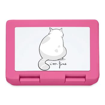 Rückansicht Flauschige Katzensilhouette - Brotdose - Pink - Vorne