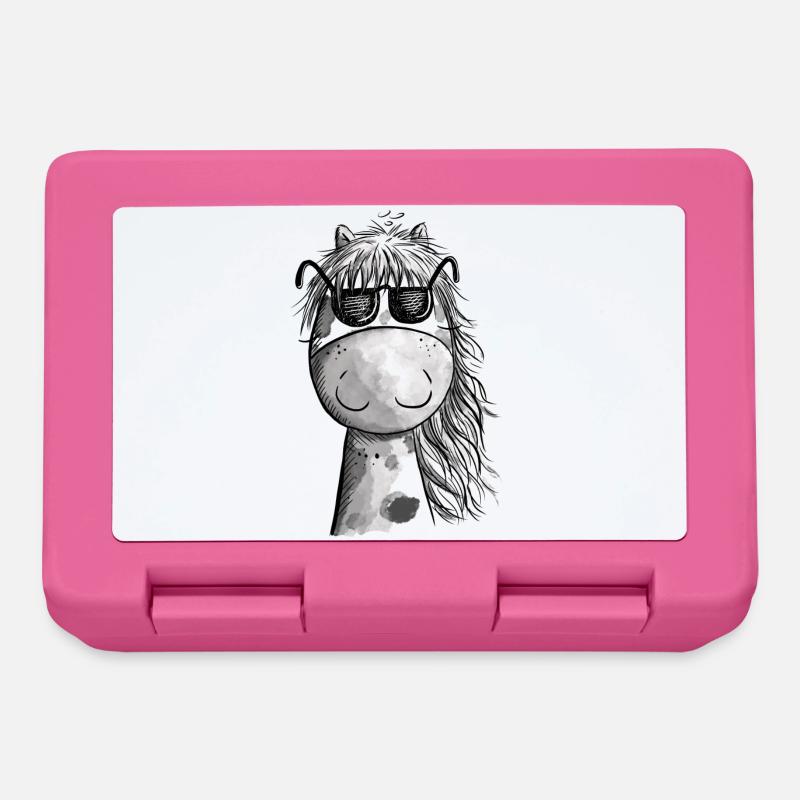Cooles Pferd mit Sonnenbrille - Brotdose - Pink