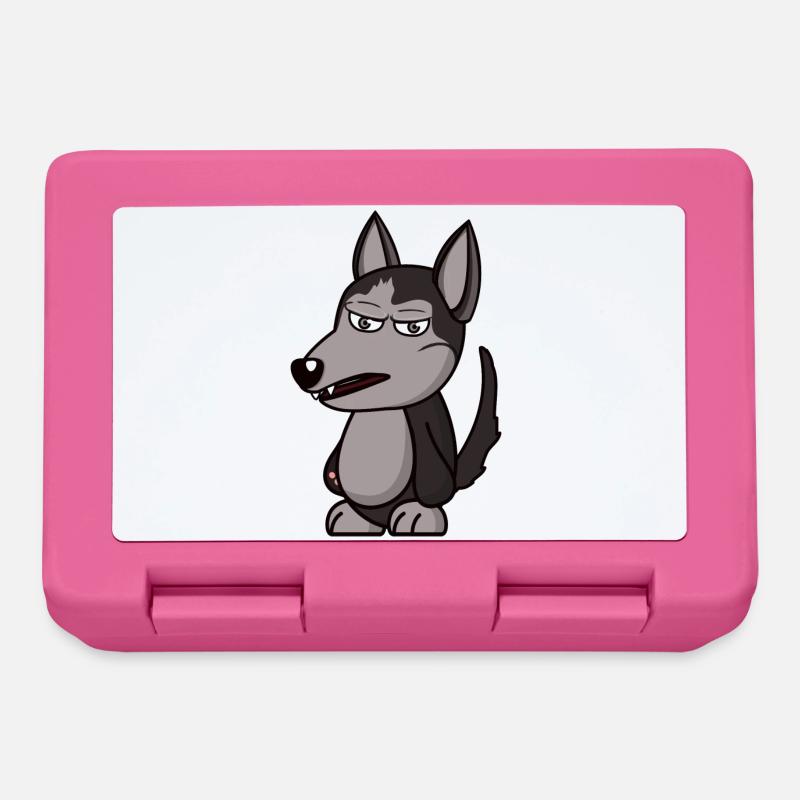 wütender Wolf angry grumpy Geschenk - Brotdose - Pink