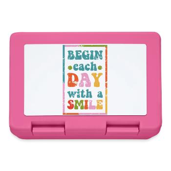motivational t-shirt smile day grunge effect - Lunchbox - pink - Front