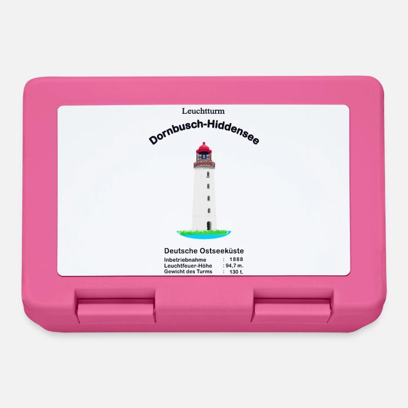 Leuchtturm Dornbusch, Insel Hiddensee, Ostsee - Brotdose - Pink