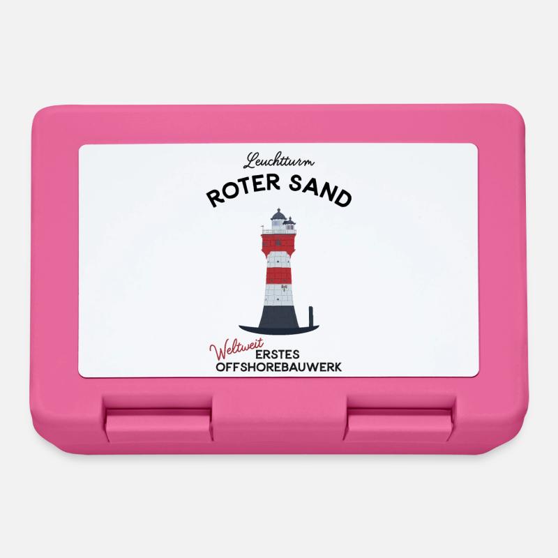 Leuchtturm Roter Sand, Nordsee, Offshore - Brotdose - Pink