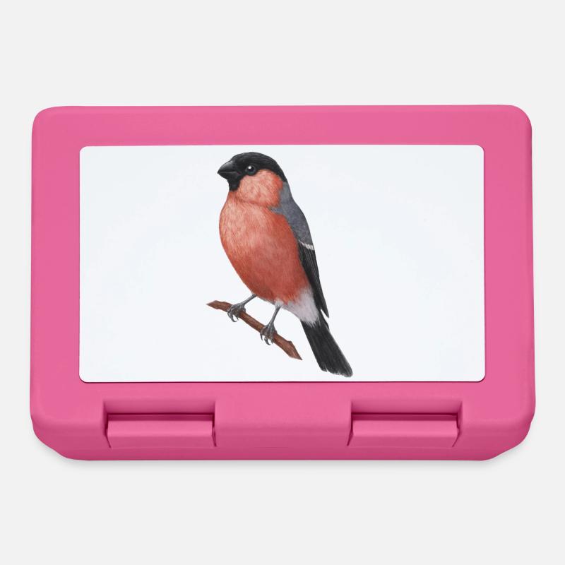 Illustration aquarelle du bouvreuil eurasien - Boîte à goûter - rose