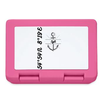 Koordinaten Motiv Sylt - Brotdose - Pink - Vorne