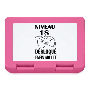 18 ans Anniversaire Garçon Cadeau Gamer T-Shirt - Boîte à goûter - rose - Devant