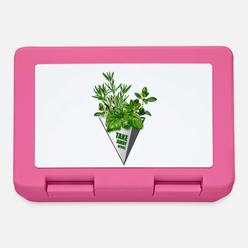Herbes à emporter - impression amusante pour les gourmets - Boîte à goûter - rose