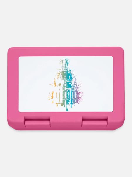 Dresden Farbexplosion Frauenkirche Souvenir Logo - Brotdose - Pink