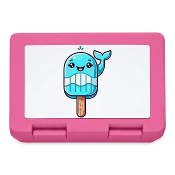 An ice cream in the shape of a smiling whale - Lunchbox - pink - Front