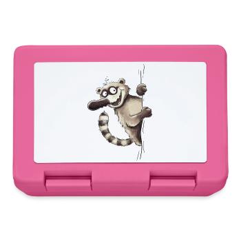 Lustiger Nasenbär Tiermotiv Tiercartoon Wildtier - Brotdose - Pink - Vorne