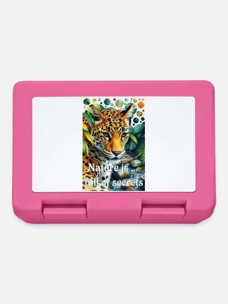 Leopard im Dschungel Natur ist voller Geheimnisse - Brotdose - Pink