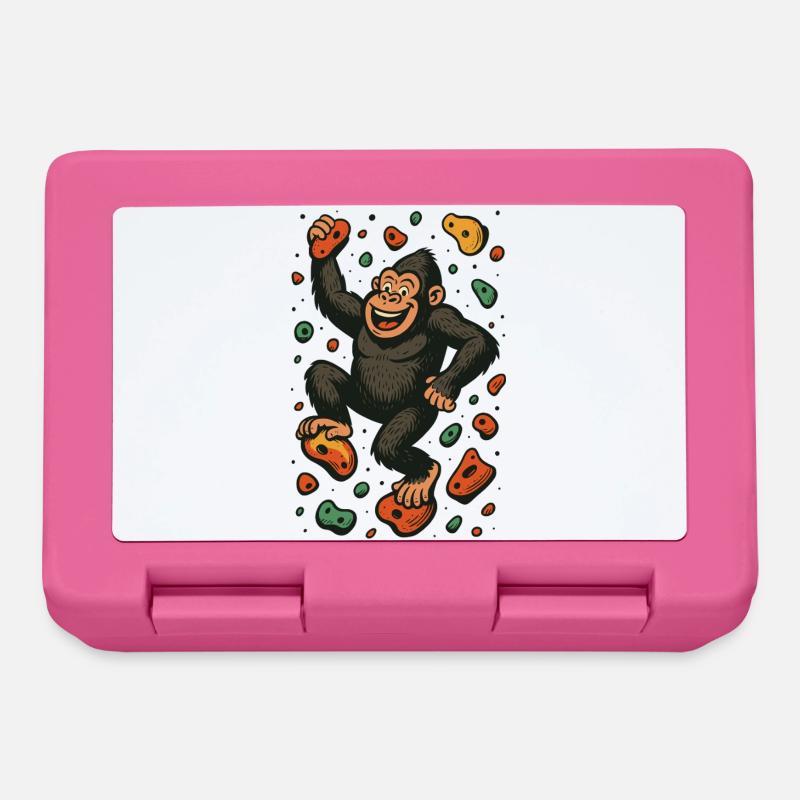 Bloc Gorille Singe Escalade Cadeau Rétro - Boîte à goûter - rose