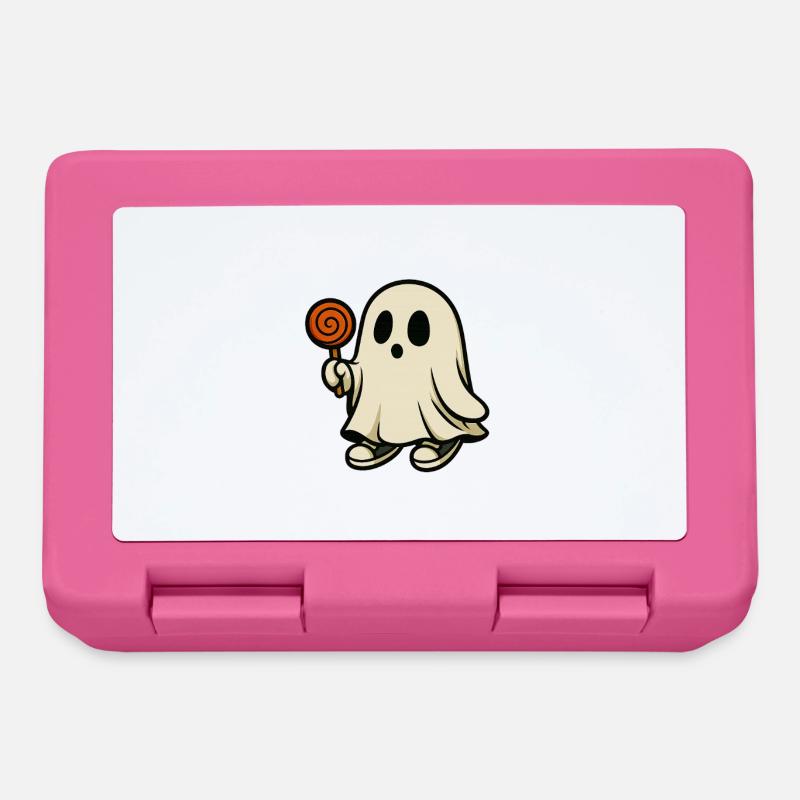 Fantôme gourmand avec sucette – Design Halloween m - Boîte à goûter - rose