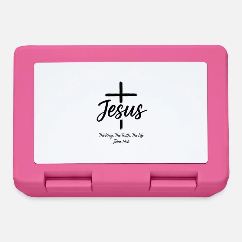 Citation de la Bible chrétienne - Jésus - Boîte à goûter - rose