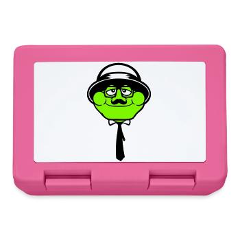 Frog Sir Mr. Rich Gangster Glasses Hat Tie - Lunchbox - pink - Front