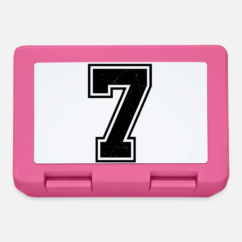 Grunge Seven Number with Scratched Texture - Lunchbox - pink
